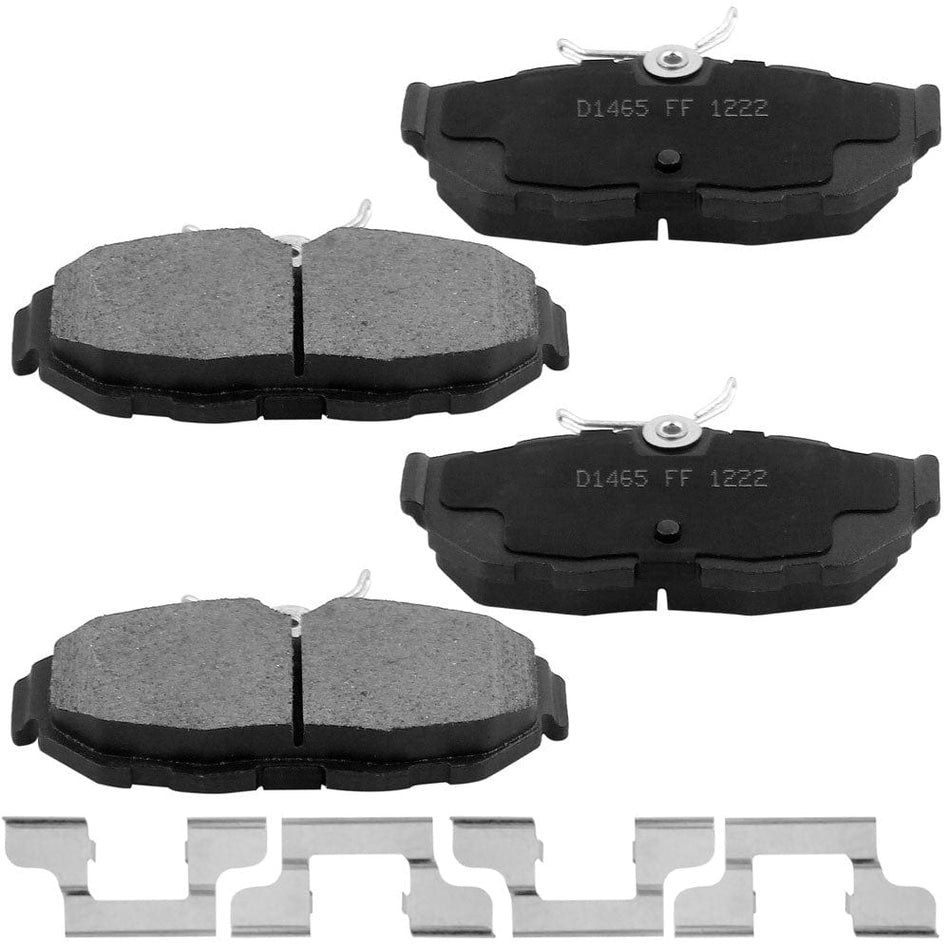 Rear Ceramic Brake Pads w/Hardware Kits Fits forFord Mustang 2005-2014-Ceramic Low Dust Brake Pad-4 Pack