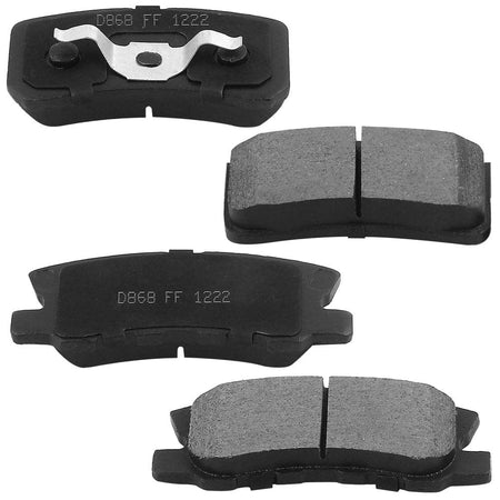 Rear Ceramic Brake Pads w/Hardware Kits Fits for Chrysler 200 Sebring, Chrysler Avenger Caliber, Jeep Compass Patriot, Mitsubish Endeavor Lancer Montero Outlander RVR Ceramic Low Dust Brake Pad-4 Pack