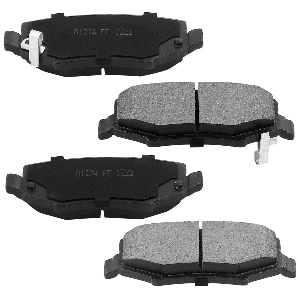 Rear Ceramic Brake Pads w/Hardware Kits Fits for Dodge Nitro, Jeep Liberty Wrangler JK (All Models)-Low Dust Brake Pad-4 Pack