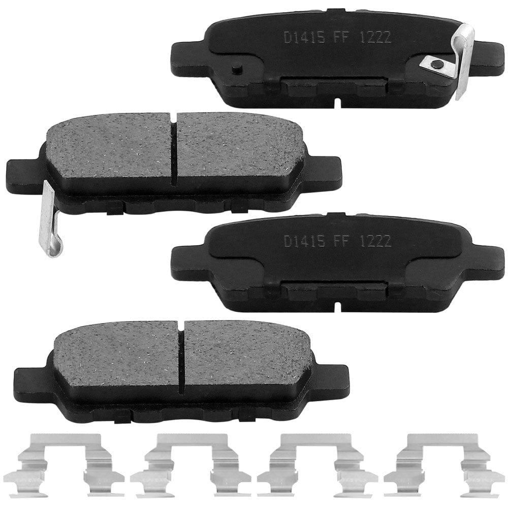 Rear Ceramic Brake Pads w/Hardware Kits Fits fro Infiniti QX60 JX35, Nissan Murano Pathfinder Quest, Suzuki Grand Vitara-Ceramic Low Dust Brake Pad (All Models) -4 Pack