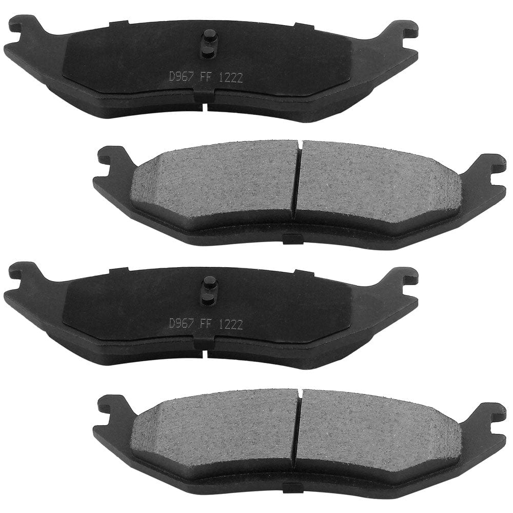 Rear Ceramic Brake Pads w/Hardware Kits Fits for Chrysler Aspen, Dodge Durango Ram 1500 Van, Ram 1500 Classic Ceramic Low Dust Brake Pad (All Models)-4 Pack