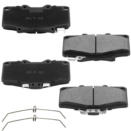 Front Ceramic Brake Pads w/Hardware Kits Fits for Toyota 4Runner 1996-2002, Toyota Tacoma 1995-1998 Ceramic Low Dust Brake Pad-4 Pack
