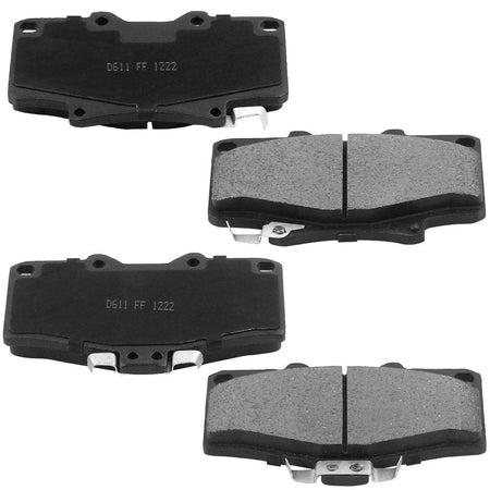 Front Ceramic Brake Pads w/Hardware Kits Fits for Toyota 4Runner 1996-2002, Toyota Tacoma 1995-1998 Ceramic Low Dust Brake Pad-4 Pack