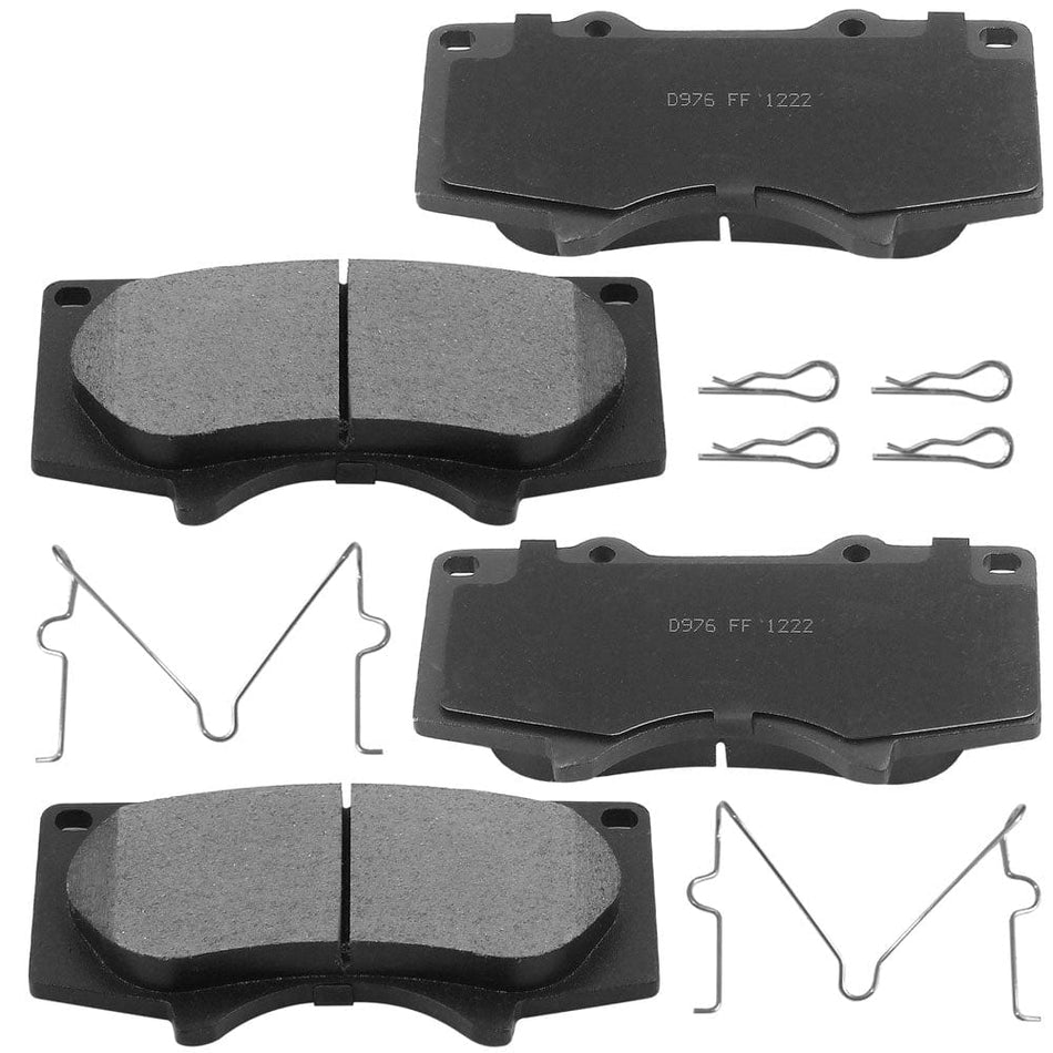 Front Ceramic Brake Pads w/Hardware Kits for Lexus GX460 GX470, Toyota 4Runner Sequoia Tacoma Tundra, Mitsubishi Montero