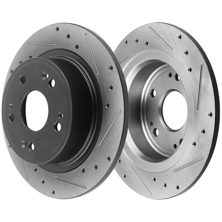Rear Brake Rotors Ceramic Pads Drill For 2005-2008 2007 Honda Accord Acura TSX