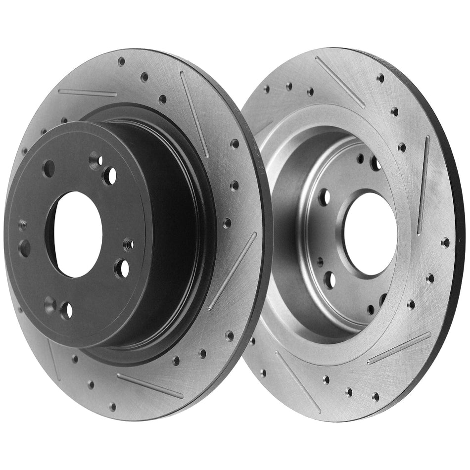 Rear Brake Rotors Ceramic Pads Drill For 2005-2008 2007 Honda Accord Acura TSX
