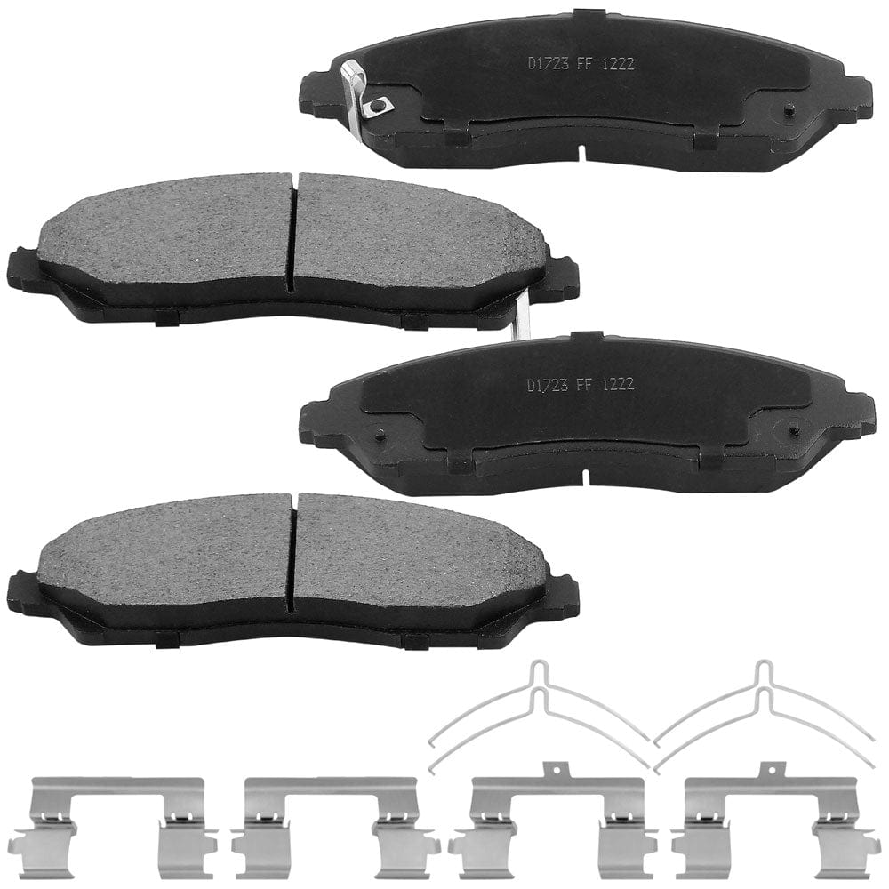 Front Ceramic Brake Pads w/Hardware Kits Fits for Acura MDX 2014-2020, Honda Pilot 2016-2021, Honda Ridgeline 2017-2020 Ceramic Low Dust Brake Pad-4 Pack