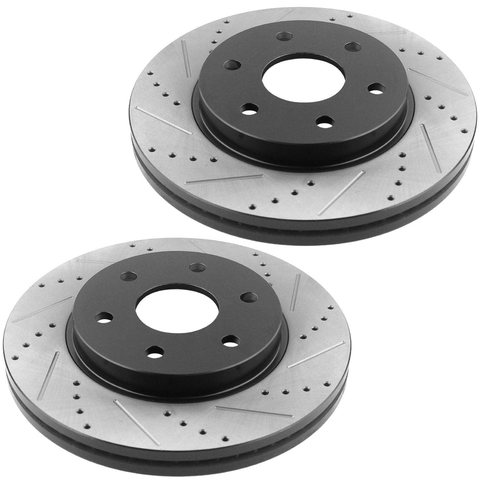 MotorbyMotor Front Brake Rotors 310mm Drilled & Slotted Design Brake Rotor & Brake Pad kit Fits for Chevrolet Colorado, GMC Canyon