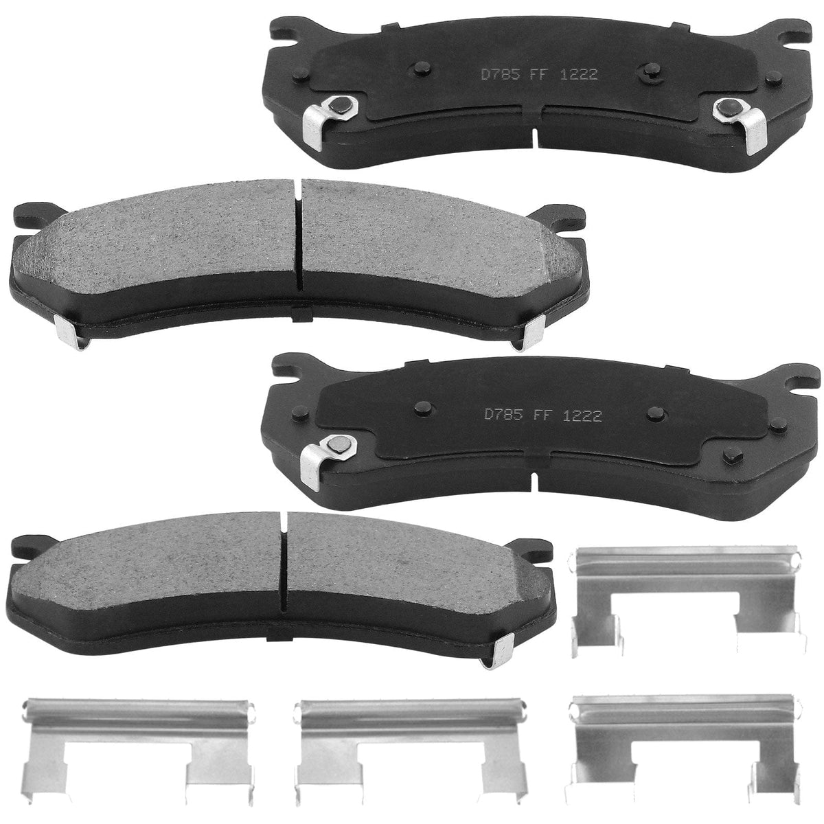 Front Ceramic Brake Pads w/Hardware Kits Fits for Cadillac Escalade EXT ESV, Chevy Tahoe Astro Avalanche Express Silverado Suburban 1500 2500, GMC GMC Safari Savana 1500 2500 Yukon XL-4 Pack