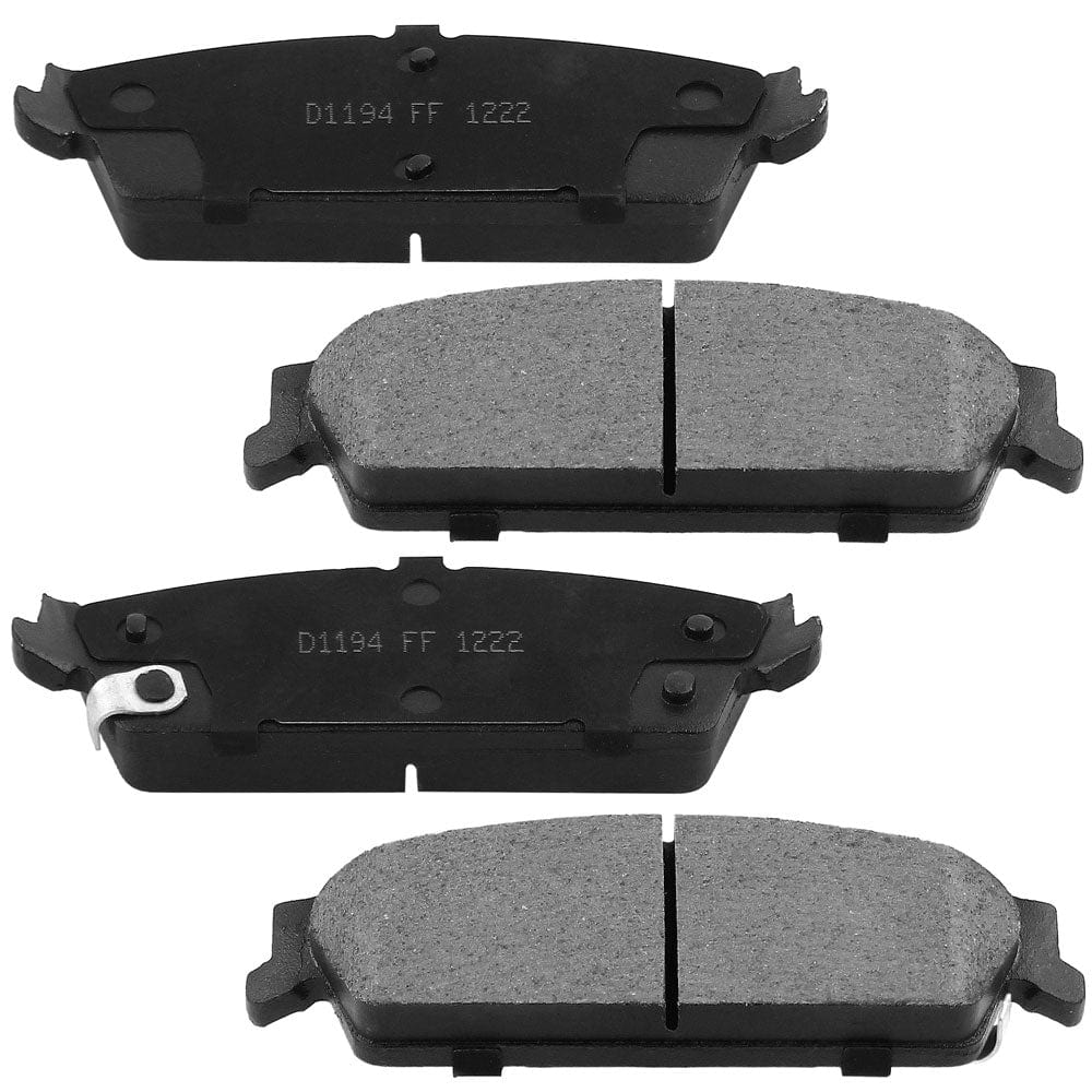 Front Ceramic Brake Pads w/Hardware Kits Fits for Cadillac Escalade ESV EXT, Chevrolet Avalanche Tahoe Suburban Silverado 1500, GMC Sierra 1500 Yukon 1500-Low Dust Brake Pad-4 Pack