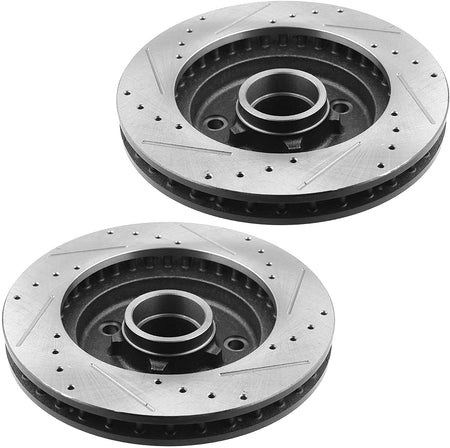 MotorbyMotor Front Brake Rotors 295mm Drilled & Slotted Design Brake Rotor & Brake Pad kit Fits for Chevrolet C1500, Chevrolet Express Silverado 1500 Tahoe 2000, GMC C1500, GMC Savana 1500 Yukon