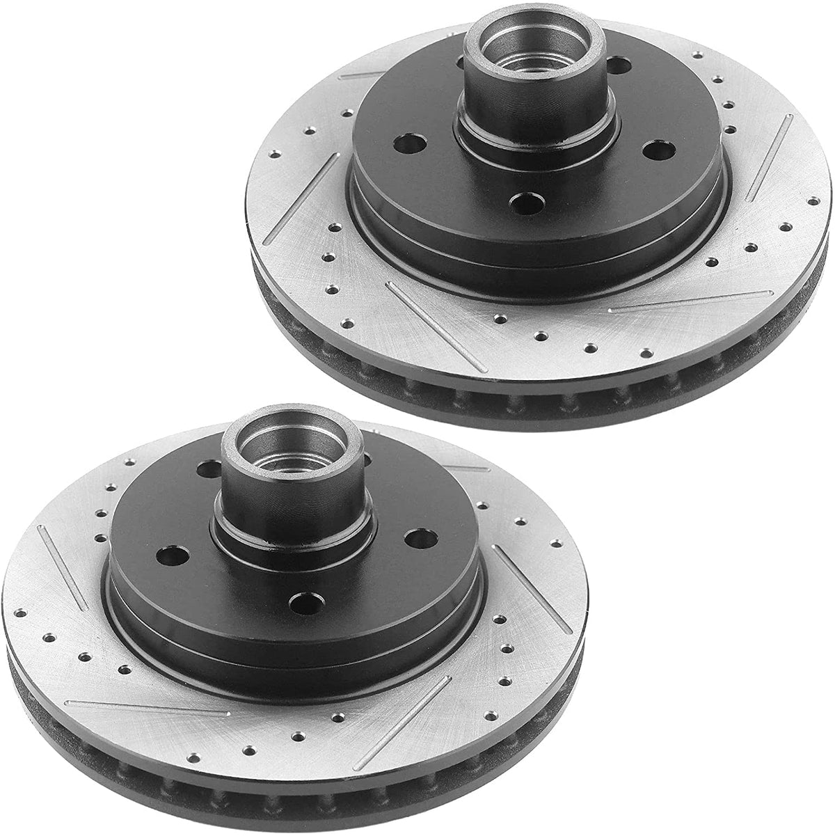 MotorbyMotor Front Brake Rotors 295mm Drilled & Slotted Design Brake Rotor & Brake Pad kit Fits for Chevrolet C1500, Chevrolet Express Silverado 1500 Tahoe 2000, GMC C1500, GMC Savana 1500 Yukon