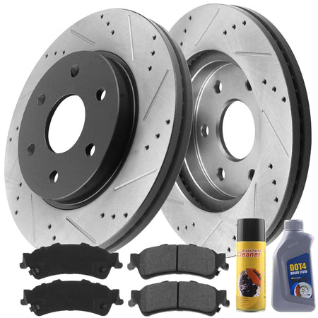 GMC Sierra Rear Brake Rotors & Pads 12066041 D792, with fluid & cleaner