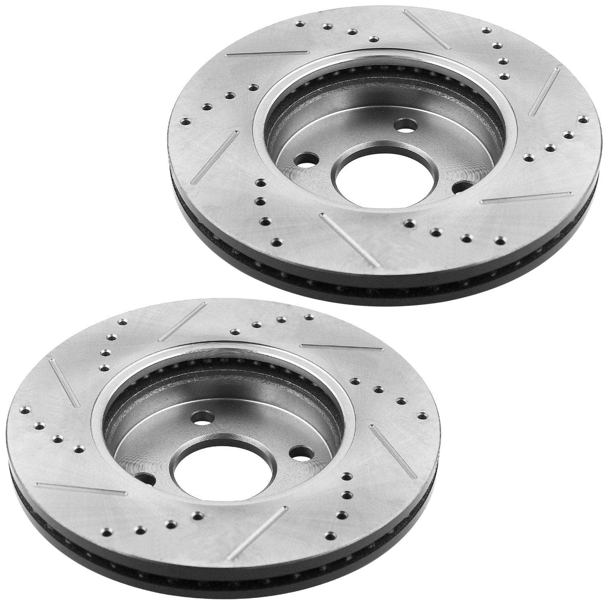 MotorbyMotor Front Brake Rotors 256mm Drilled & Slotted Design Brake Rotor & Brake Pad kit Fit for Chevy Cobalt 2005-2010, Pontiac G5 2007-2008, Saturn Ion 2003-2007