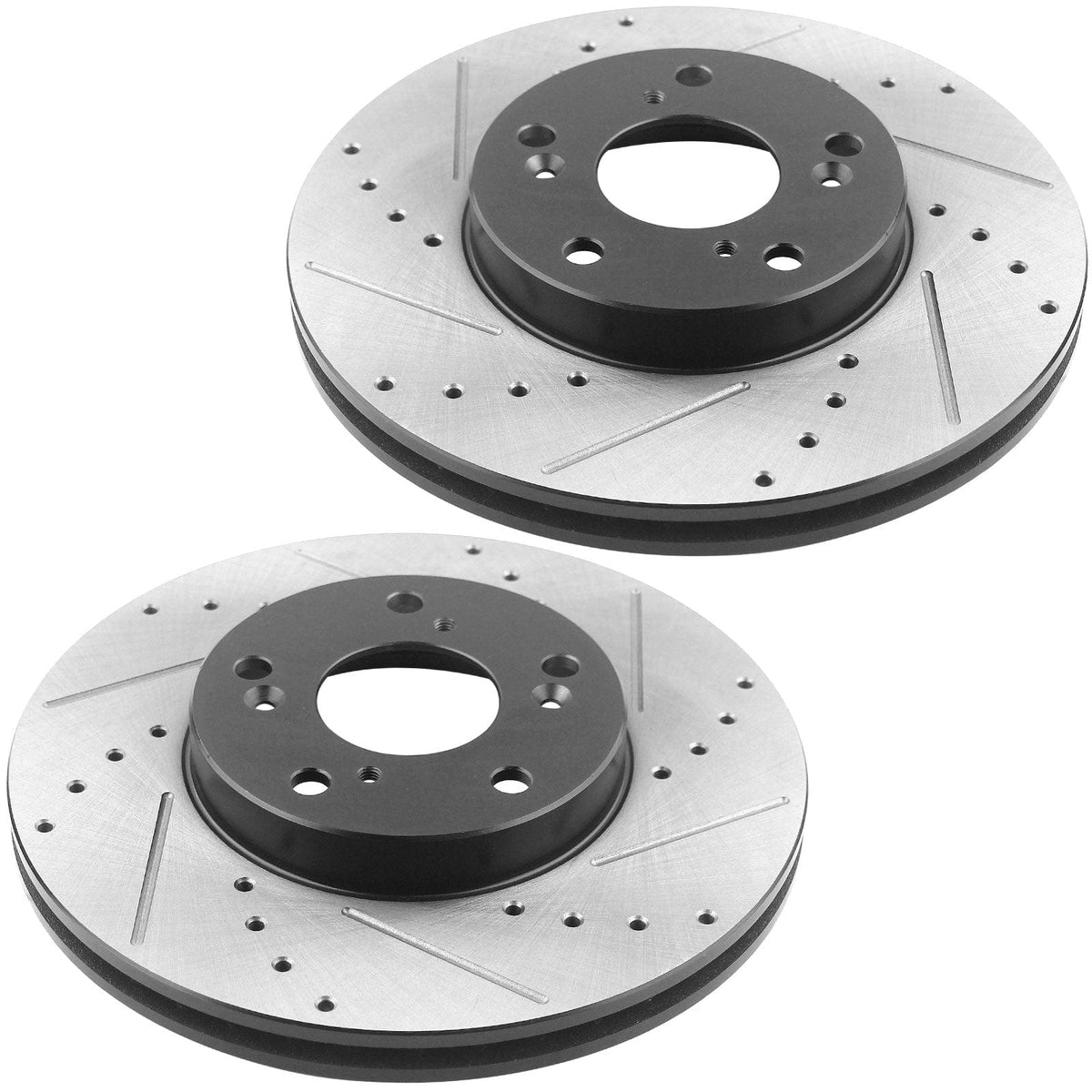 Motorbymotor Front Brake Rotors 294mm Drilled & Slotted Brake Rotor & Brake Pad kit Fits for Chrysler 200 Sebring Avenger, Dodge Avenger Caliber, Jeep Compass Patriot