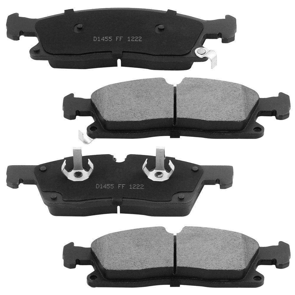 Front Disc Brake Rotors Kit w/Ceramic Brake Pads + Cleaner & Fluid Fit Dodge Durango/Jeep Grand Cherokee (V8 5.7L w/Heavy Duty Brake Kit Only)