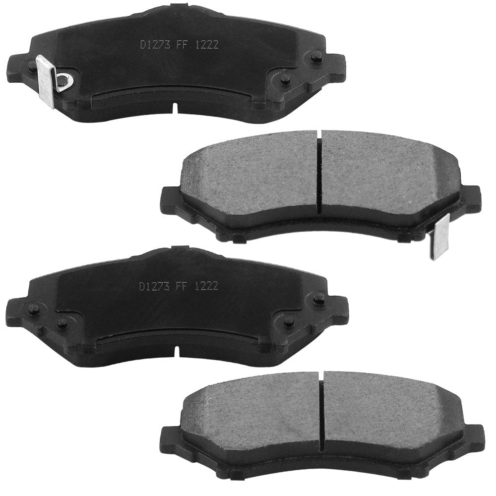 Front Ceramic Brake Pads w/Hardware Kits Fits for Jeep Liberty Wrangler JK, Chrysler Town & Country, Dodge Nitro Grand Caravan Journey, Ram Cargo Van, Volkswagen Routan-Low Dust Brake Pad-4 Pack