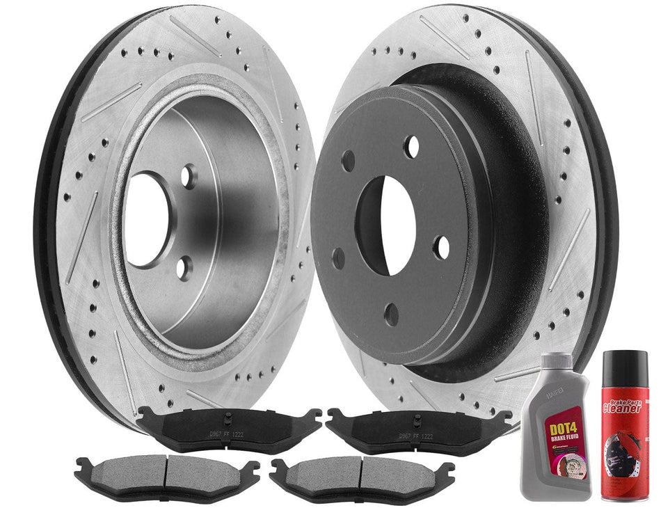 Rear Brake Rotors And Ceramic Pad for Dodge Dakota Durango 2006 - 2017 RAM 1500