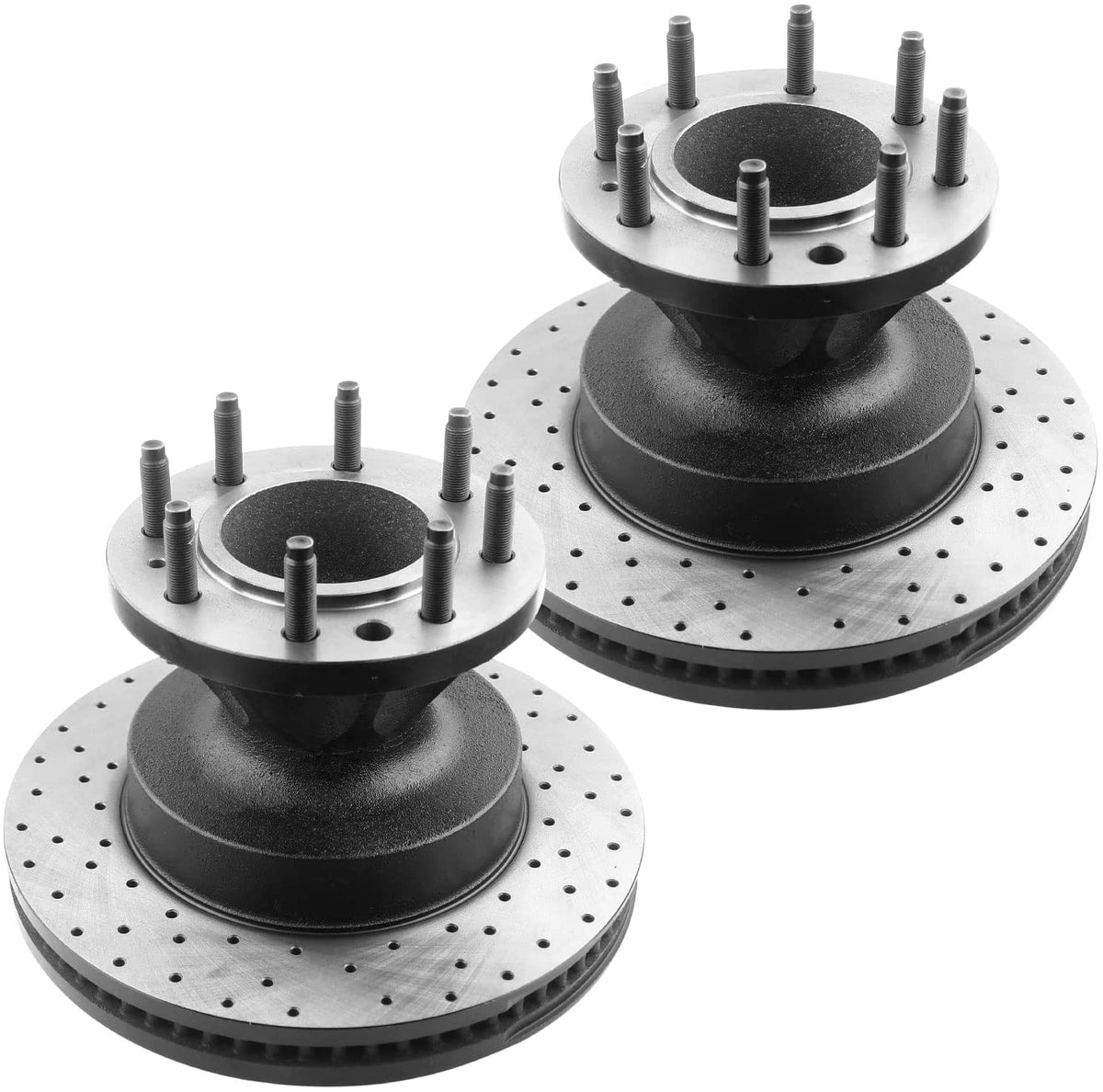 345MM Front E-Coating Brake Rotors + Ceramic Brake Pads For Ford E-350 E-450