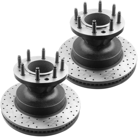 345MM Front E-Coating Brake Rotors + Ceramic Brake Pads For Ford E-350 E-450