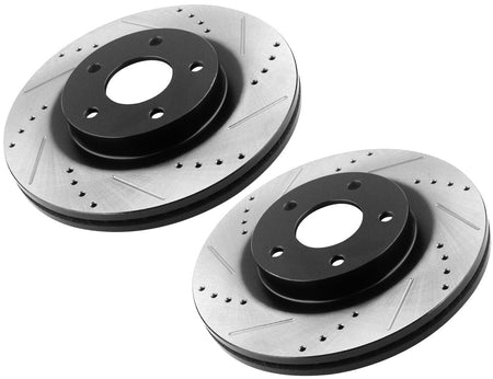 Rear Drilled Brake Rotors + Brake Pads For Ford Edge Explorer Taurus Lincoln MKX
