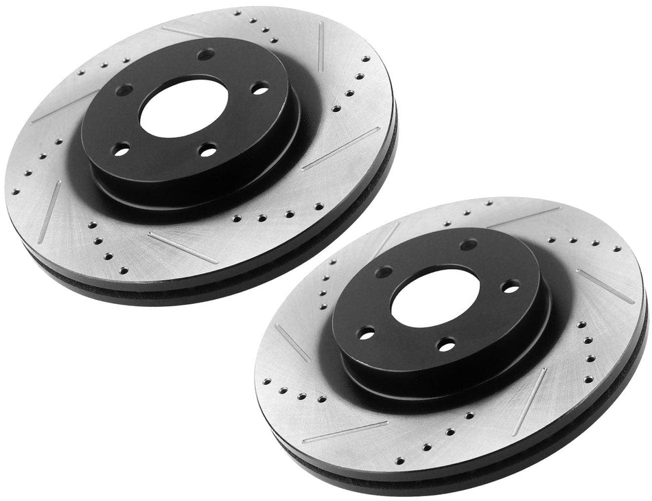 Rear Drilled Brake Rotors + Brake Pads For Ford Edge Explorer Taurus Lincoln MKX