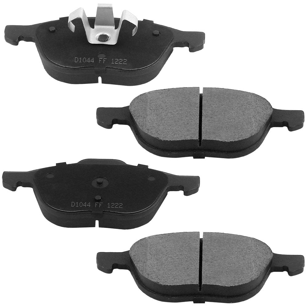 Front Ceramic Brake Pads w/Hardware Kits Fits for Ford Escape Focus Transit, Mazda 3 5, Volvo C30 C70 S40 V50-Ceramic Low Dust Brake Pad-4 Pack