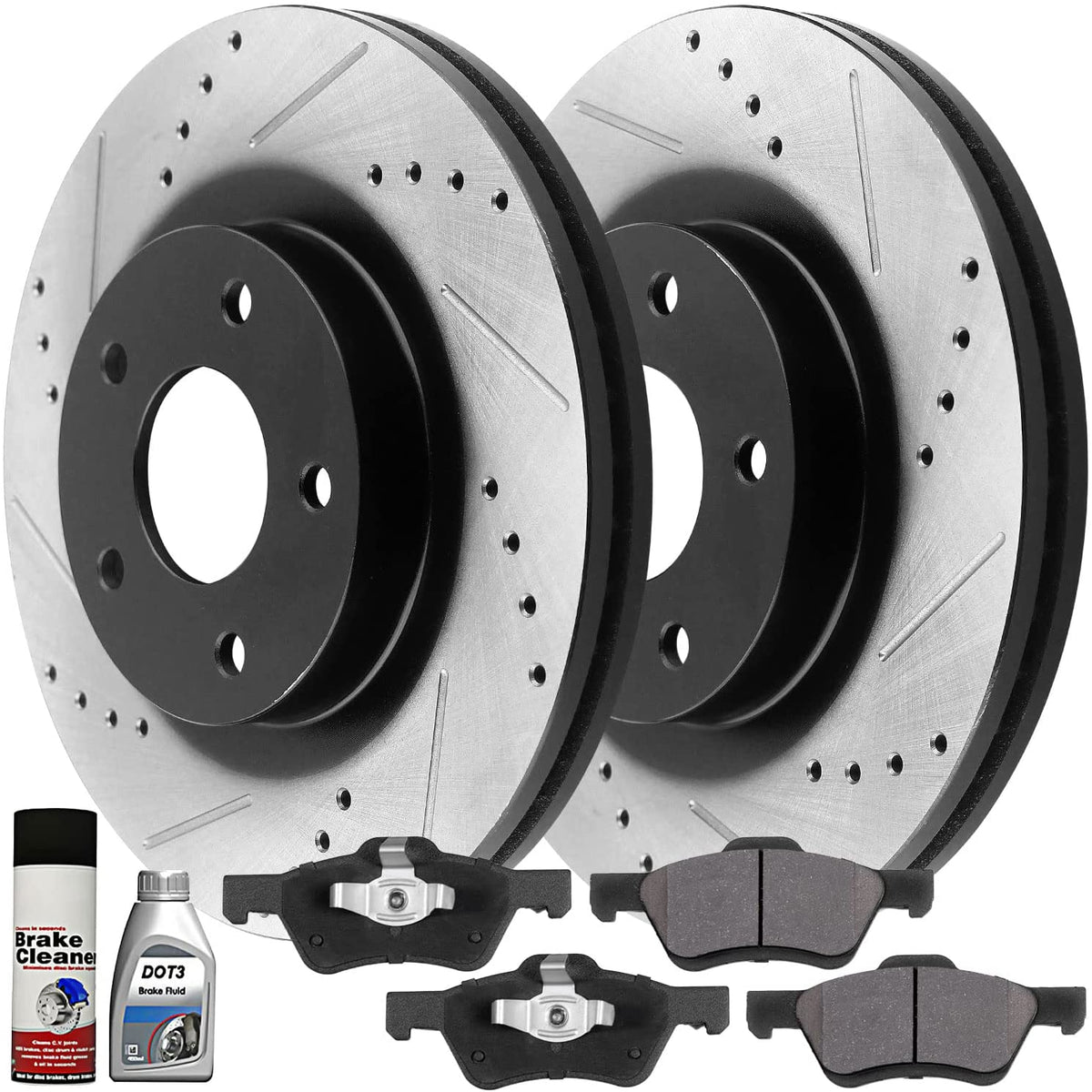 Front Brake Rotors & Ceramic Pads Kits for Mariner Tribute 2005-2010 2012 Escape