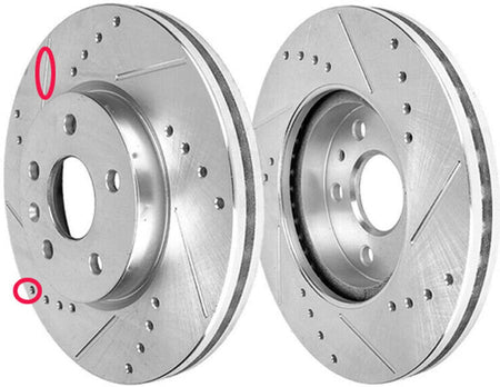Front & Rear Drilled & Slotted Brake Rotors+Ceramic Brake Pads W/ Cleaner & Fluid Fit Ford Expedition Ford Navigator  6 Lugs-55099 55100