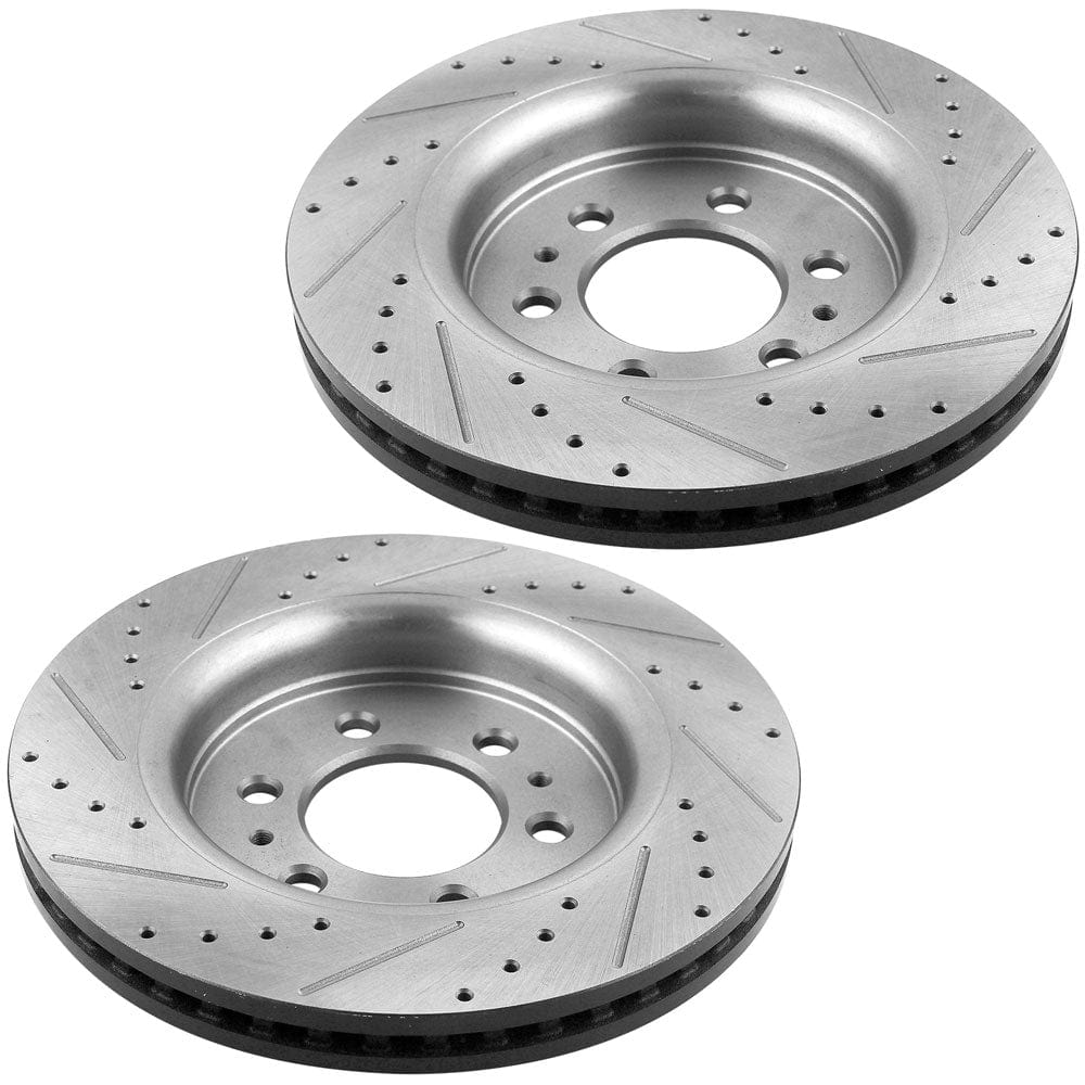 Ford Expedition F-150 Front Drilled & Slotted Rotors w/Ceramic Pads