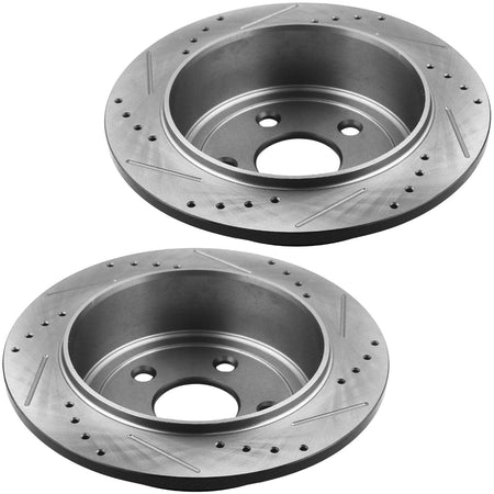 Rear Drilled & Slotted Disc Brake Rotors w/Ceramic Pads Fits for 2002-2005 Ford Explorer, 2002-2005 Mercury Mountaineer-5 Lugs