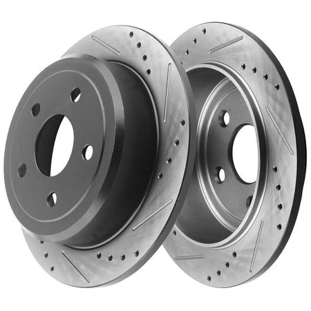 MotorbyMotor Rear Brake Rotors 301mm Drilled & Slotted Design Brake Rotor & Brake Pad kit Including CLEANER DOT4 FLUID Fits for Ford Explorer 2002-2005, Mercury Mountaineer 2002-2005