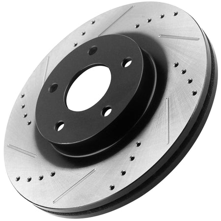 Motorbymotor Front Brake Rotors 308mm Drilled & Slotted Brake Rotor & Brake Pad kit Including CLEANER DOT4 FLUID Fits for Ford F-150 1997 - 2003 (4WD, 5 Lug Wheels ONLY)