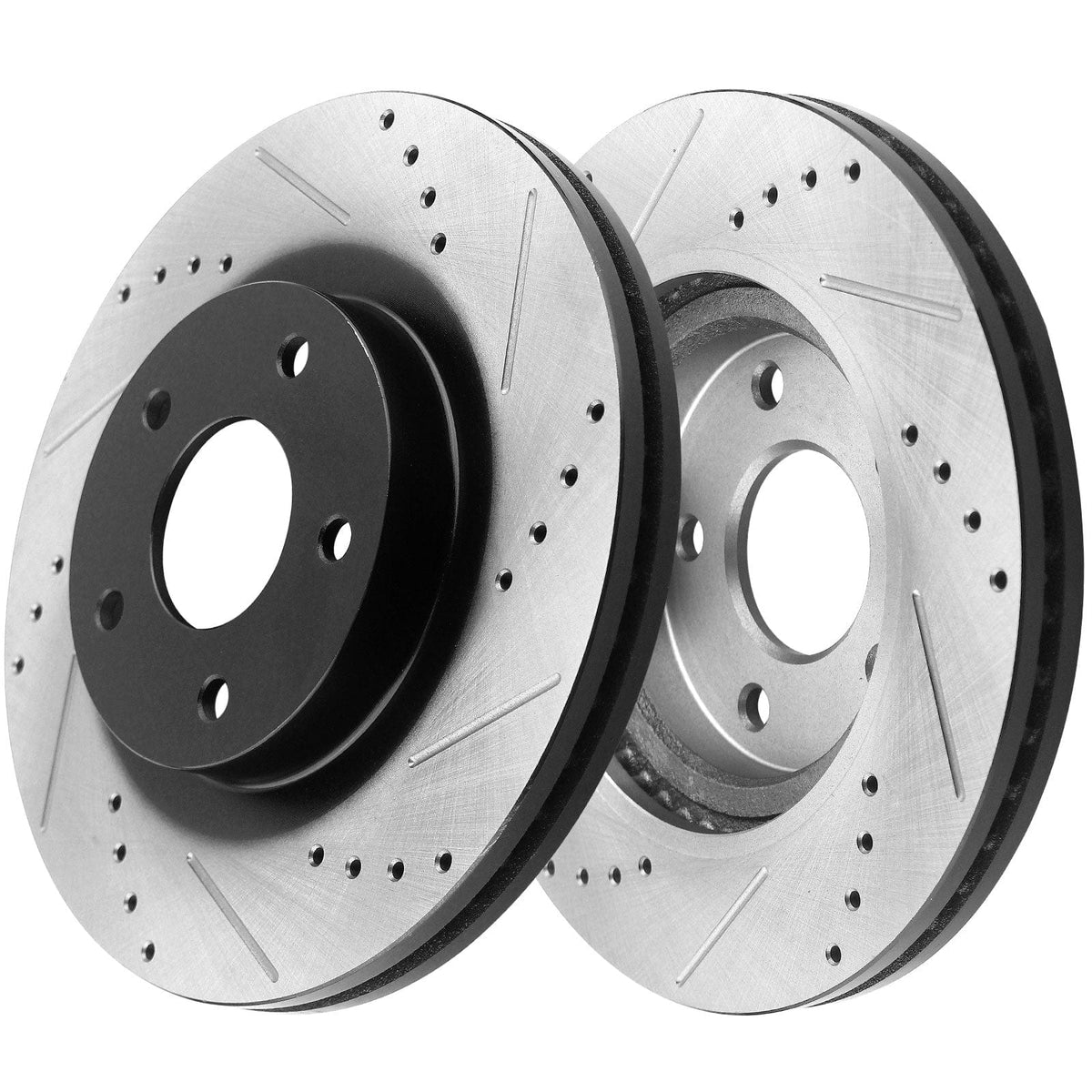 Motorbymotor Front Brake Rotors 308mm Drilled & Slotted Brake Rotor & Brake Pad kit Including CLEANER DOT4 FLUID Fits for Ford F-150 1997 - 2003 (4WD, 5 Lug Wheels ONLY)