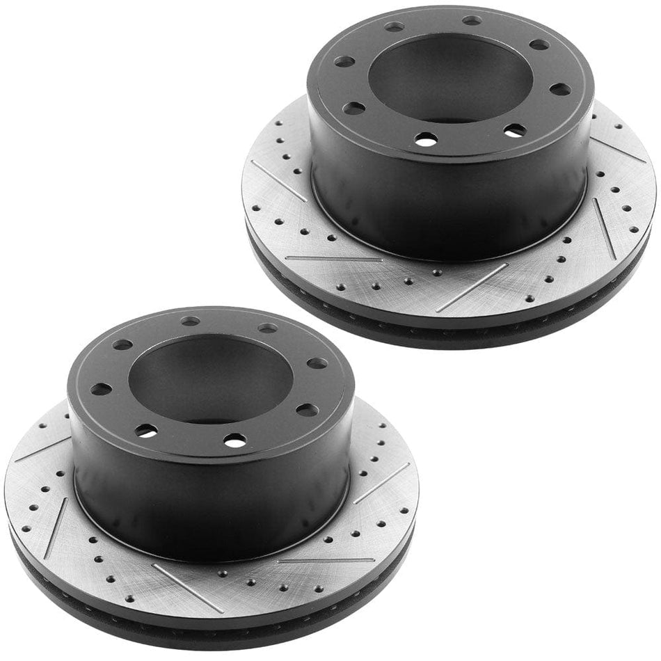 REAR Brake Rotors + Ceramic Brake Pads For Ford F-350 F-250 Super Duty