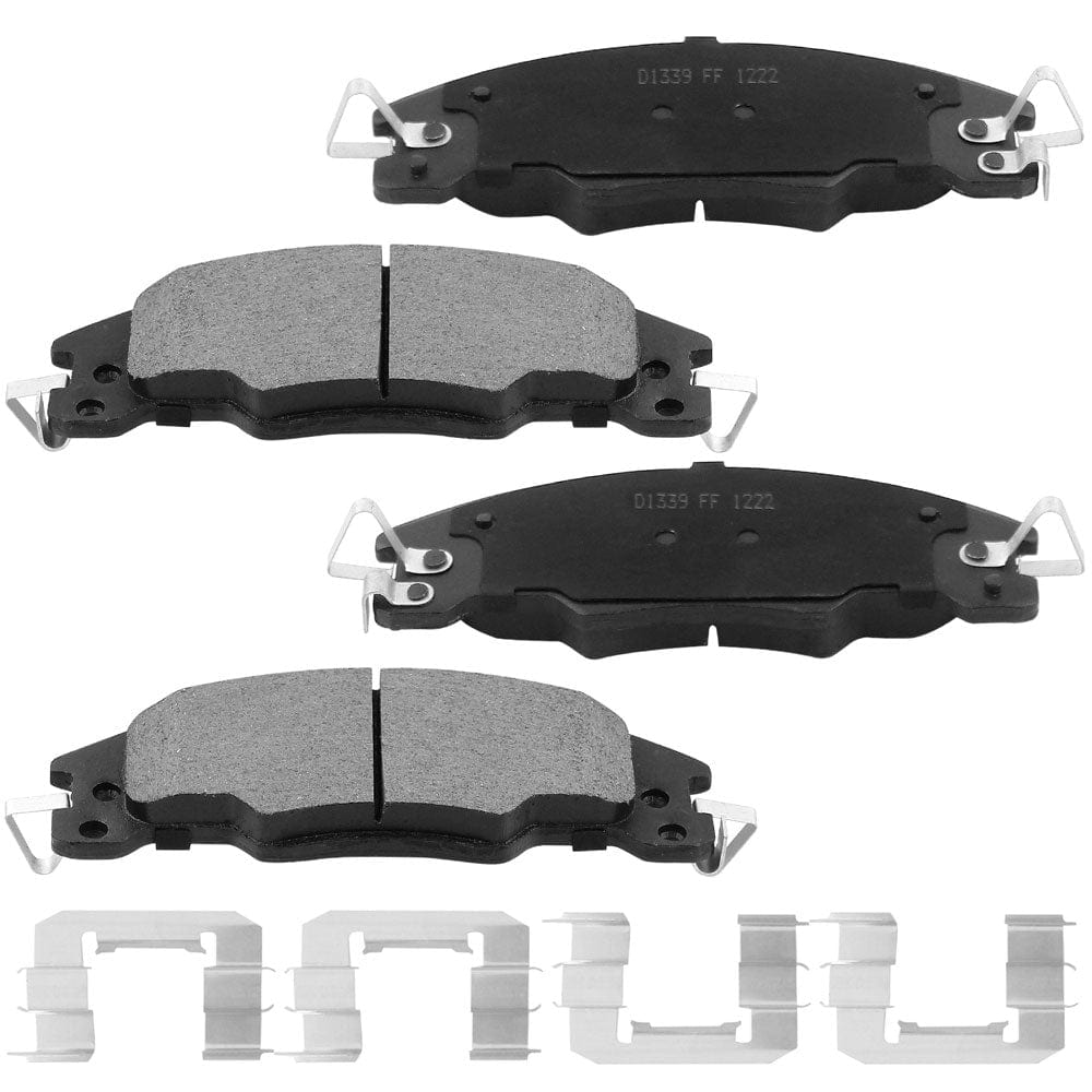 Front Ceramic Brake Pads w/Hardware Kits Fits for Ford Focus 2008-2011-Low Dust Brake Pad-4 Pack