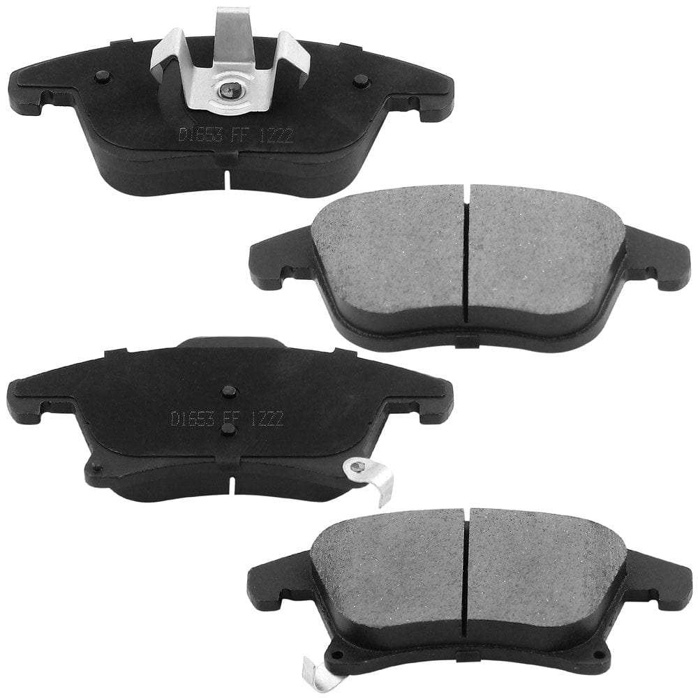 Front Drilled & Slotted Disc Brake Rotors + Ceramic Pads + Cleaner & Fluid Fits for 2013-2019 Ford Fusion, 2013-2016 Lincoln MKZ