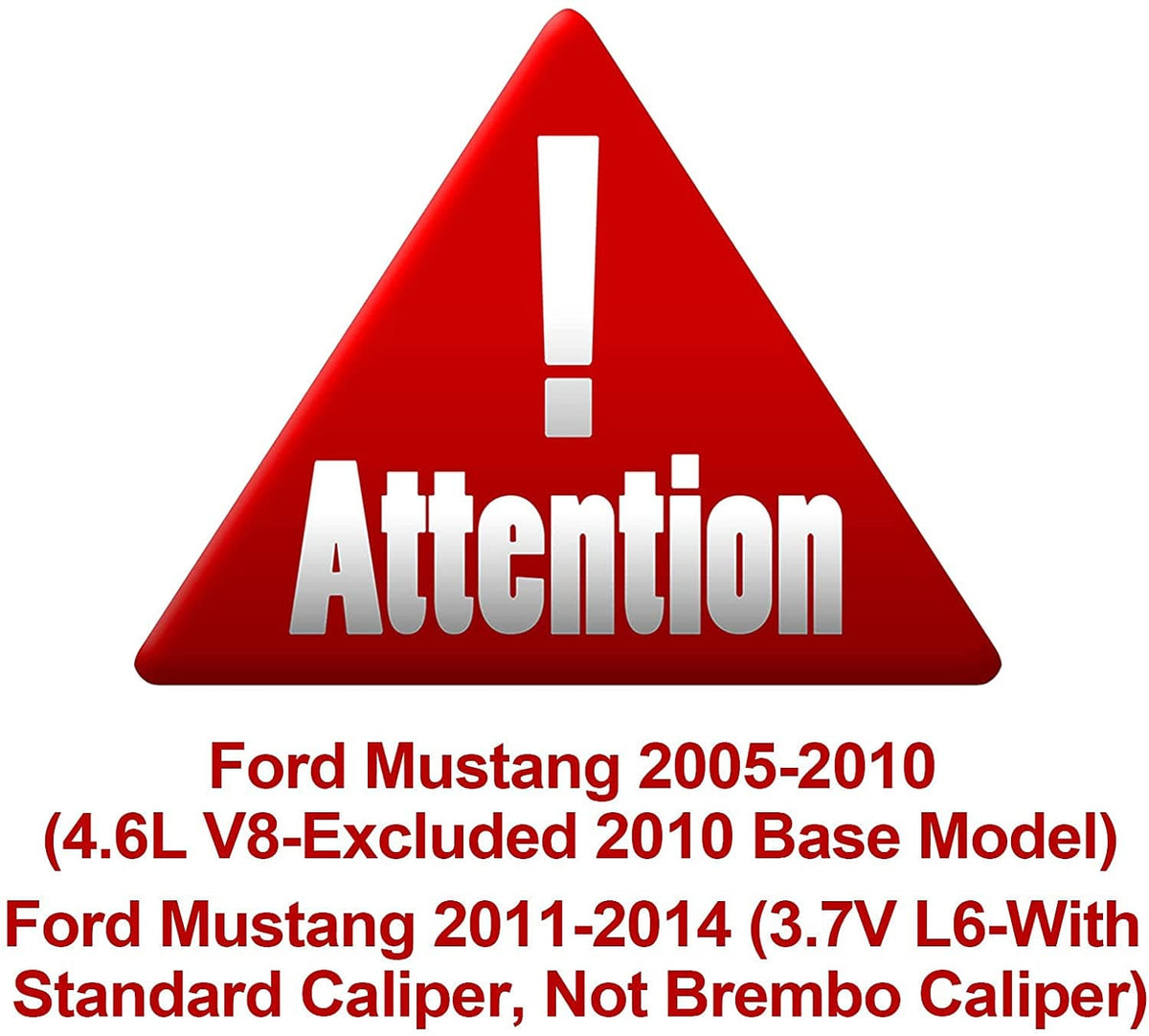 MotorbyMotor Front Brake Rotors & Brake Pad Kit 316mm Drilled & Slotted Design Including CLEANER DOT4 FLUID Fits for Ford Mustang (Excluded 2010 Base Model)