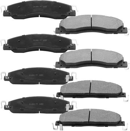 Front & Rear Drilled & Slotted Disc Brake Rotors + Ceramic Pads + Cleaner & Fluid Fits for 2009-2010 Dodge Ram 2500 3500 Pickup, Ram 2500 3500 4000