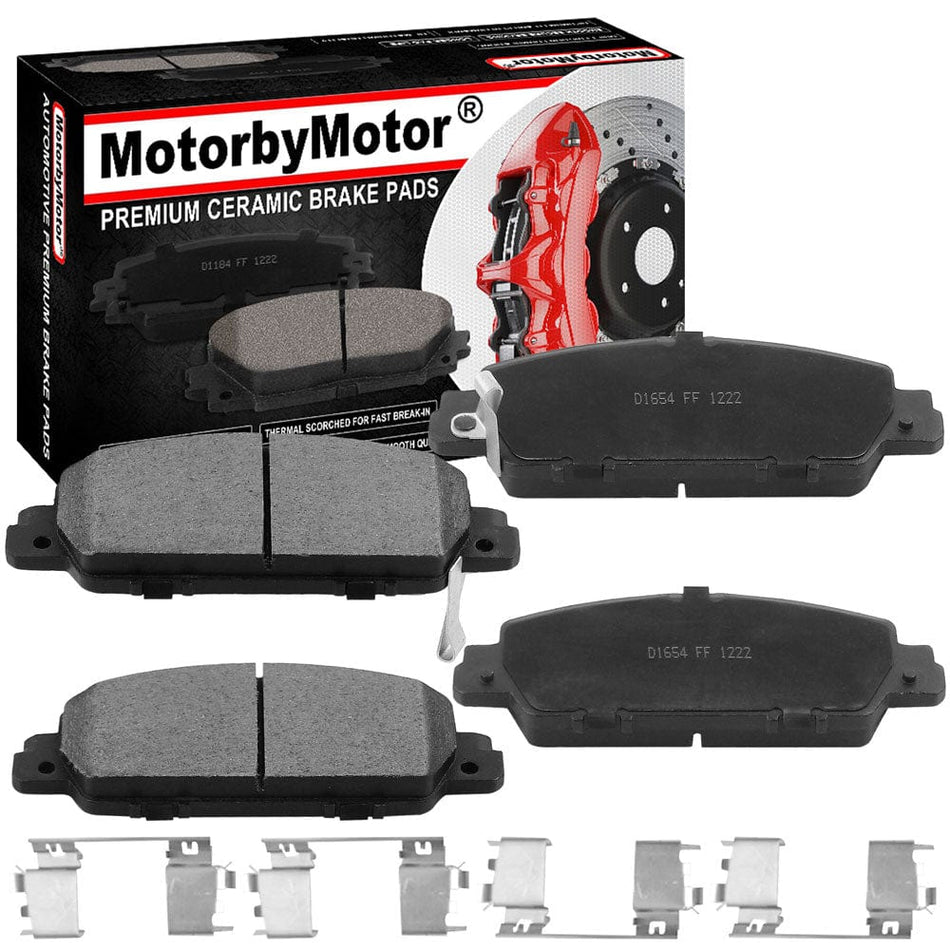 Front Ceramic Brake Pads w/Hardware Kits Fits for Honda HR-V 2016 - 2020, Honda Accord 2013-2020-Ceramic Low Dust Brake Pad-4 Pack