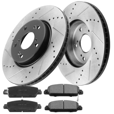 MotorbyMotor Front 292mm Brake Rotors & Brake Pad Kit for Honda Accord