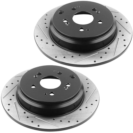 Acura MDX Rear Brake Rotors & Pads 12040072 D1281, with DOT4 Cleaner