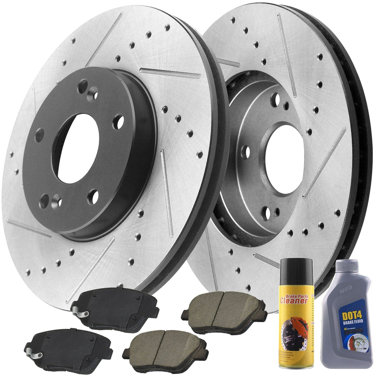 Hyundai Sonata Front Brake Rotors & Pads 12051020 D1444, with dot4 cleaner