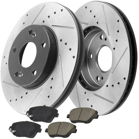 Hyundai Sonata Front Brake Rotors & Pads 12051020 D1444, with dot4 cleaner