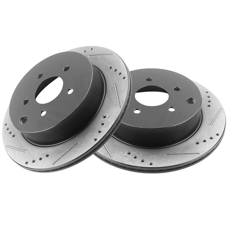 Rear Slotted Disc Brake Rotor For Infiniti FX35 M37 Q50 Q70L Nissan Murano Quest