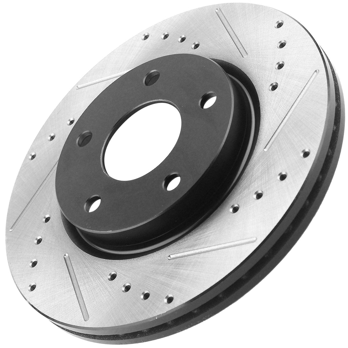 Rear Drilled & Slotted Disc Brake Rotors + Ceramic Pads + Cleaner & Fluid Fits for Chrysler 200/Sebring, Dodge Avenger/Caliber, Jeep Compass/Patriot, Mitsubishi Lancer/Outlander Sport