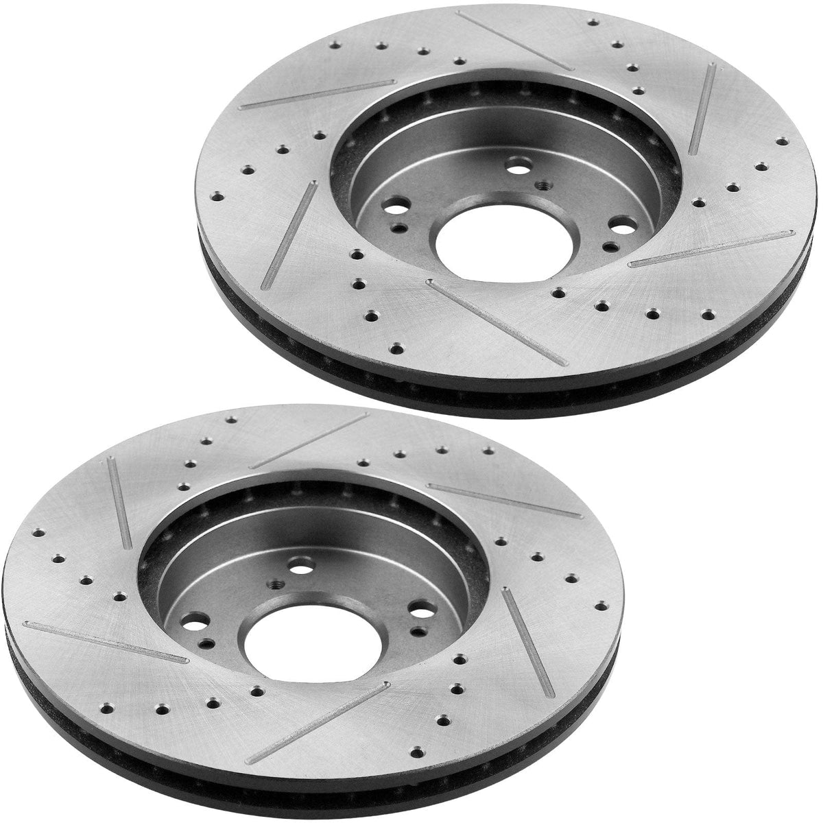 Motorbymotor Front Brake Rotors 294mm Drilled & Slotted Brake Rotor & Brake Pad kit Including CLEANER DOT4 FLUID Fits for Chrysler 200 Sebring Avenger, Dodge Avenger Caliber, Jeep Compass Patriot