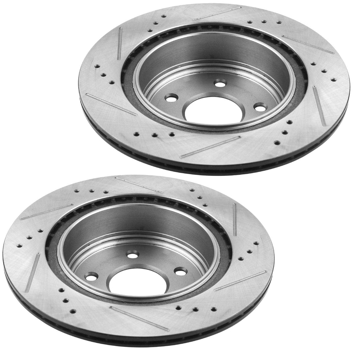 MotorbyMotor Front Brake Rotors 280mm Drilled & Slotted Design Brake Rotor & Brake Pad kit Fit for Jeep Wrangler 1999-2006, Jeep Cherokee 1999-2000, Jeep Cherokee 2001 (4.0L L6 ONLY)