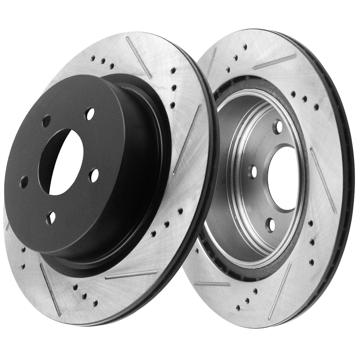 MotorbyMotor Front Brake Rotors 280mm Drilled & Slotted Design Brake Rotor & Brake Pad kit Fit for Jeep Wrangler 1999-2006, Jeep Cherokee 1999-2000, Jeep Cherokee 2001 (4.0L L6 ONLY)