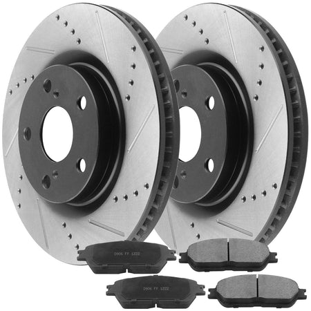 Front Drilled Rotors Brake Pad for Toyota Camry Avalon Solara Sienna Lexus ES300